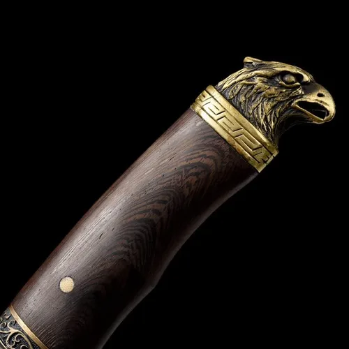 Miniatura 4 de Cuchillo de carne Longquan de 8.5 pulgadas, cuchillo de chef forjado a mano, cuchillo de carnicero para el hogar, cabeza de águila, mango de madera