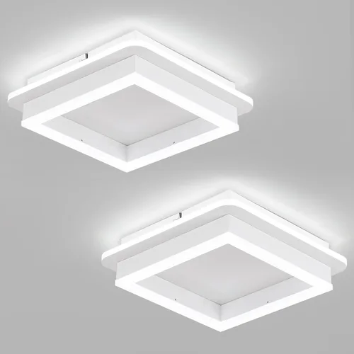 Miniatura 16 de CANEOE Luz de Pasillo Cuadrada de 24W, Moderna Luz de Techo LED de Montaje al Ras, Luces de Acrílico Blanco Cerca del Techo para Dormitorio Comedor