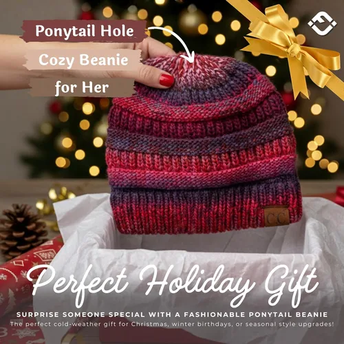 Miniatura 104 de Funky Junque - Gorro para mujer con ranura para cola de caballo