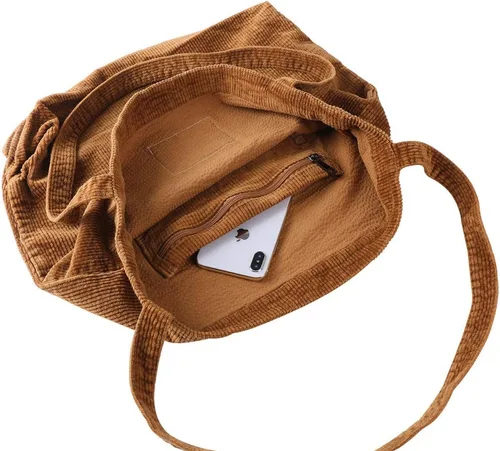 Miniatura 7 de Bolsos de hombro para mujer, bolsos de mano casuales de pana