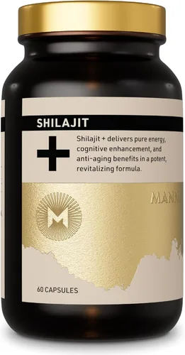 Manna Vitality Shilajit+ Cápsulas | Suplemento de resina Shilajit del Himalaya purificada de 1000 mg | La más alta biodisponibilidad | Energía,