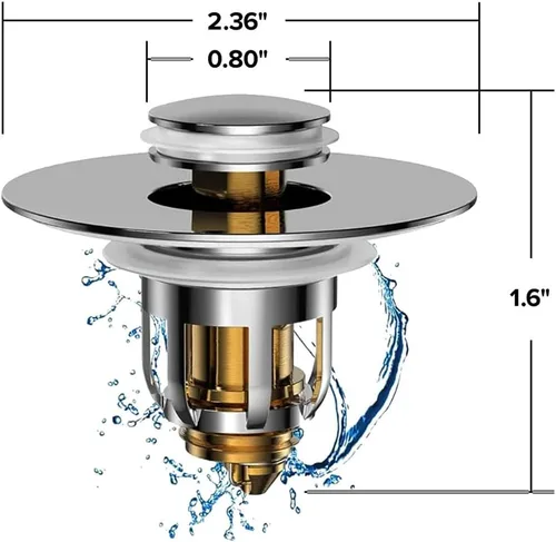 Miniatura 5 de Mer-Maid Drain Magic AS-SEEN-ON-TV reemplaza los tapones de drenaje de baño rotos o faltantes en segundos, sin herramientas, empuja para llenar