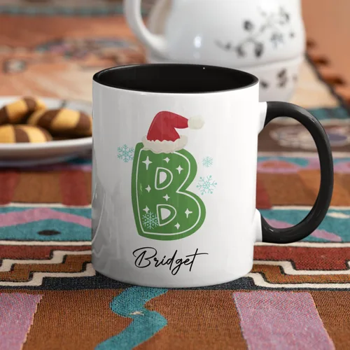 Miniatura 2 de Tazas de café con iniciales de Navidad 2025, taza con monograma, tazas de Navidad personalizadas con nombres, taza para niños, tazas de café, tazas