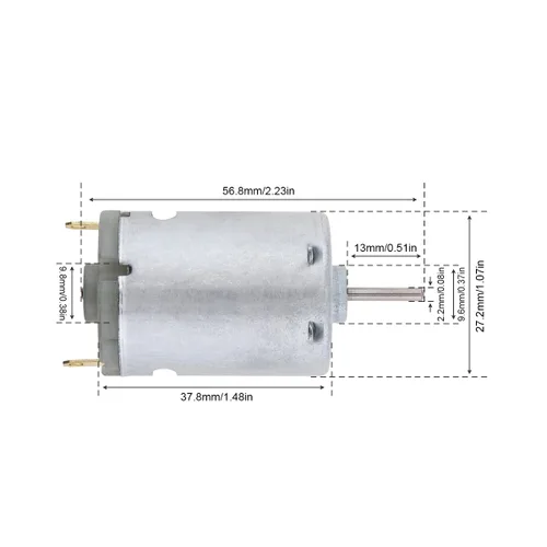 Miniatura 2 de ChgImposs RS385 12 ~ 24V DC Motor 9800 ~ 15000RPM Control remoto Motor eléctrico de juguete Motor secador de pelo Motor con cepillo de carbono