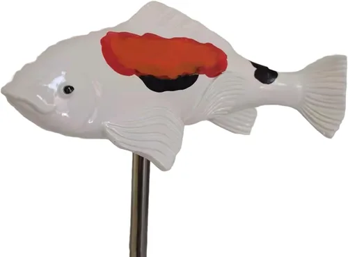 Miniatura 11 de Koi Fish Decor Garden: 3 piezas de escultura de pez Koi de resina, estatua de peces de jardín con estaca, para exteriores, patio, césped, estanque