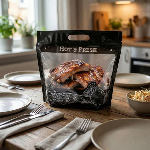 Miniatura 4 de Restaurantware - Bolsas de plástico para entrega de alimentos de 12.7 x 5.7 x 10.4 pulgadas, bolsas calientes para entrega de alimentos, ventana