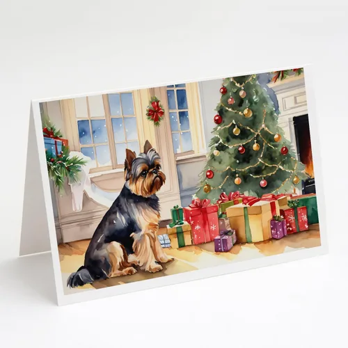 Miniatura 99 de Caroline's Treasures DAC2753GCA7P Paquete de 8 tarjetas de felicitación navideña acogedora de Husky siberiano Tarjetas en blanco con sobres