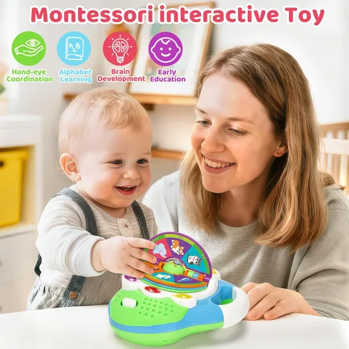 Miniatura 4 de KIZZYEA Juguetes de aprendizaje Montessori para niños y niñas de 1, 2, 3 años, juguete musical de alfabeto para niños pequeños, juguetes educativos