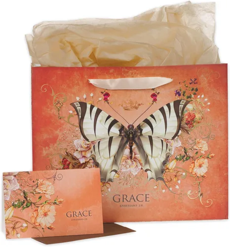 Miniatura 29 de Christian Art Gifts Bolsa de regalo de paisaje con tarjeta y juego de papel de seda, Hope and A Future, versículo bíblico inspirador de Jeremías