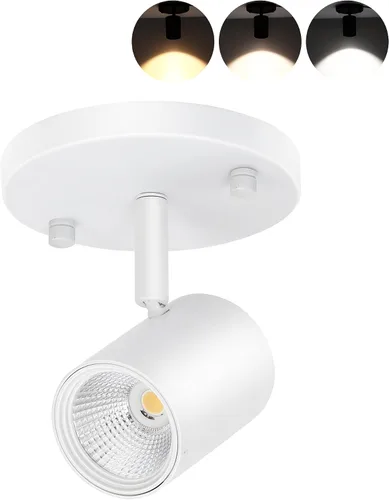 Miniatura 9 de CLOUDY BAY Lámpara de techo LED de montaje empotrado, CRI90+ 9W 3000K 4000K 5000K seleccionable regulable, cabezal de luz de pista de techo