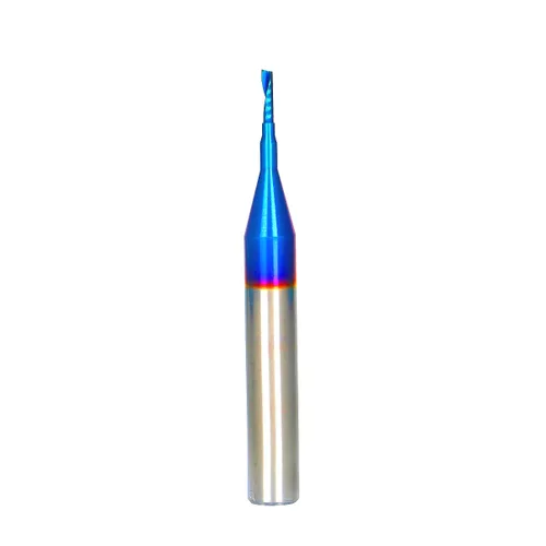Miniatura 17 de Fresa de extremo CNC de carburo sólido de corte de 1/4 pulgadas de diámetro de corte simple 0 flauta espiral Router Bit para acrílico PVC Ruhi UO131