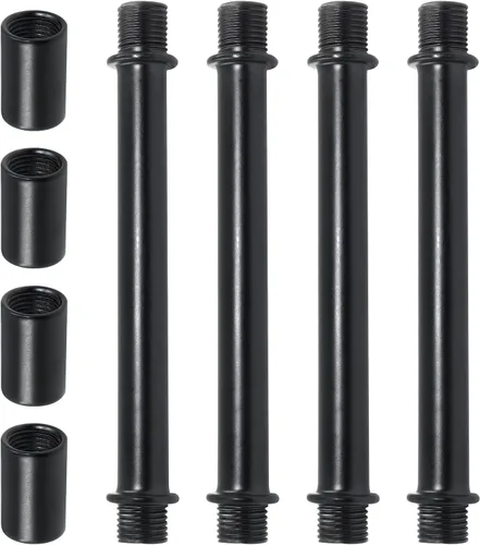 Miniatura 6 de BokWin Varilla de extensión de lámpara M10 con conector, varillas de extensión colgantes negras de repuesto para luces (3.15 pulgadas de longitud)