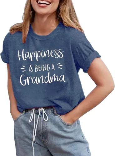 Miniatura 2 de Camisetas de la nueva abuela para mujer con la frase "Happiness is Being a Grandma", camiseta divertida y bonita para abuela