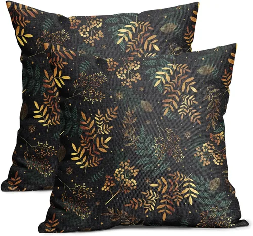 Miniatura 39 de Fundas de almohada de metal marrón óxido de 16 x 16 pulgadas, color dorado oxidado, canela, cobre, bronce, fundas metálicas, juego de 2 almohadas