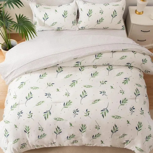 Miniatura 16 de EMME Bed-in-A-Bag - Juego de edredón de 5 piezas para cama Twin de microfibra cepillada y relleno de plumón sintético, suave y cómodo, lavable a 01