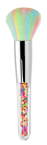 iscream Rainbow Sprinkles - Brocha para maquillaje de 7 pulgadas con cerdas coloridas y mango de espolvoreo