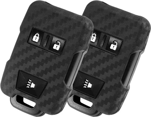 Miniatura 8 de Funda para llavero con patrón de fibra de carbono de silicona Compatible con Chevrolet Colorado Silverado Suburban Tahoe Compatible con GMC Canyon