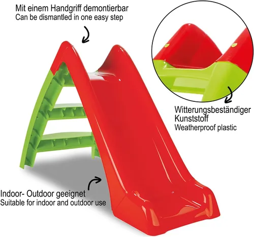Miniatura 4 de Jamara 460265 - Tobogán infantil Happy Slide - Adecuado para interiores y exteriores, tamaño práctico, fácil montaje