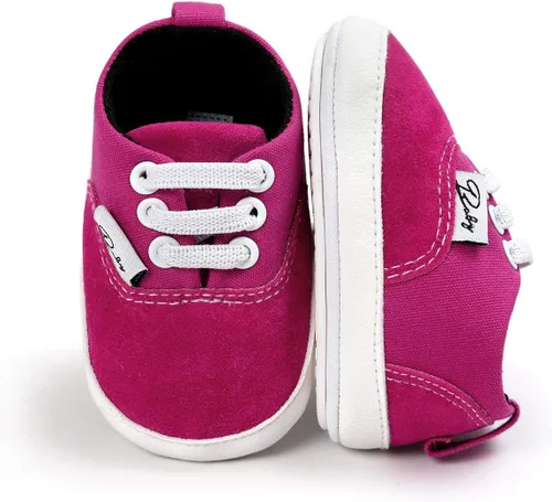 Miniatura 5 de Unisex Baby Girls Boys Shoes Infant Canvas Sneakers Anti-Slip Rubber Sole Newborn Crib Shoes Toddler Outdoor Athletic First Walkers