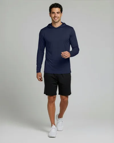 Miniatura 4 de Paquete de 3 Sudadera con capucha deportiva para hombre de ajuste seco con absorción de humedad y manga larga