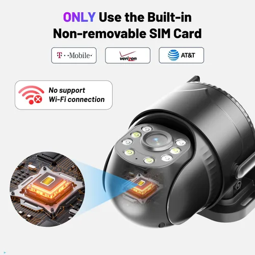 Miniatura 7 de KKB Cámara de Seguridad Celular 4G LTE, Cámaras de Seguridad sin WiFi, Grabación 24/7, Cámara Celular Cableada Interior/Exterior Tarjeta SIM Blanco