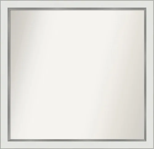 Miniatura 7 de Amanti Art Espejo de baño blanco para sobre el fregadero, 30 x 35 pulgadas, espejo de tocador rectangular estrecho de Eva de oro blanco, marco
