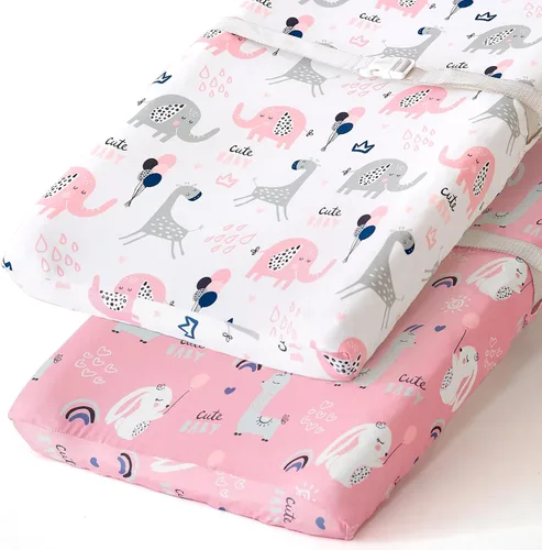 Miniatura 64 de Pack n Play Sheets, BROLEX 2 Pack Mini Crib Sheets,Stretchy Portable Fitted Playard Sheet Set, Convertible Playard Mattress Cover,Ultra Soft