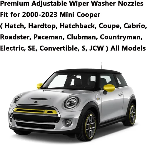 Miniatura 5 de Boquillas de limpiaparabrisas ajustables de alta calidad, sin calefacción, para Mini Cooper S JCW Cabrio Electric Clubman Countryman 2000-2023