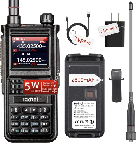 Radtel RT-470X Radio jamón multibanda 256CH Aviación Air Band Radio NOAA Marine Walkie Talkies transceptor de mano de largo alcance USB-C,