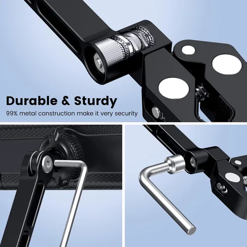 Miniatura 3 de CreaDream Soporte para tableta para soporte de micrófono, soporte de aluminio para micrófono y soporte de música para teléfono y iPad, soporte