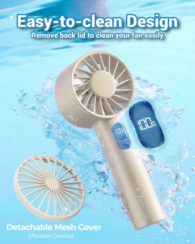 Miniatura 4 de FrSara Mini ventilador portátil de mano, pequeño ventilador personal recargable, artículos esenciales de viaje de verano con 6 velocidades, 3000