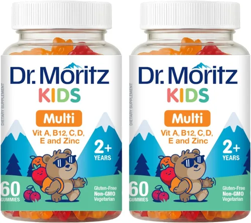 Gomitas multivitamínicas para niños, 14 vitaminas esenciales, suplemento diario para mayores de 2 años, vitamina A, C, D, E, vegetariana B6 y B12,