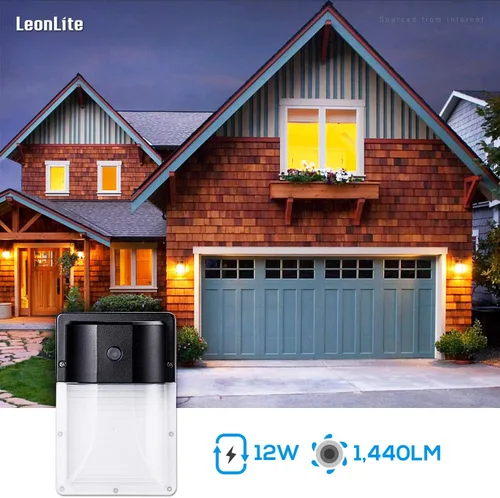 Miniatura 5 de LEONLITE Dusk to Dawn - Paquete de 2 luces LED de pared con fotocélula, 12 W, 1440 lm, 3000 K blanco cálido, IP65, certificación ETL, luces