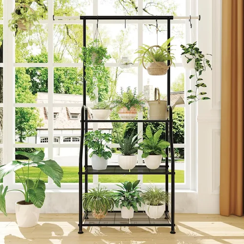 Miniatura 3 de Simple Trending - Soporte para plantas de interior y exterior, estante de metal resistente de 3 niveles para múltiples macetas colgantes, soporte