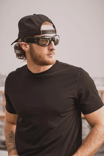 Miniatura 9 de Birdz Eyewear Eagle - Gafas de seguridad acolchadas para motocicleta, 2 pares, marco negro con lentes ahumados transparentes y polarizados, gafas