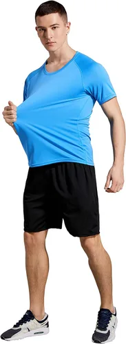 Miniatura 3 de BUYJYA Pantalones de compresión para hombre, camisa de manga larga, conjuntos atléticos, ropa de gimnasio, entrenamiento, 5 uds