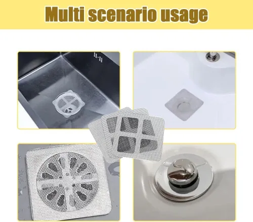 Miniatura 6 de Protector de drenaje de ducha de baño, calcomanías desechables para drenaje de pelo, cubierta de drenaje de ducha desechable, cubierta de malla