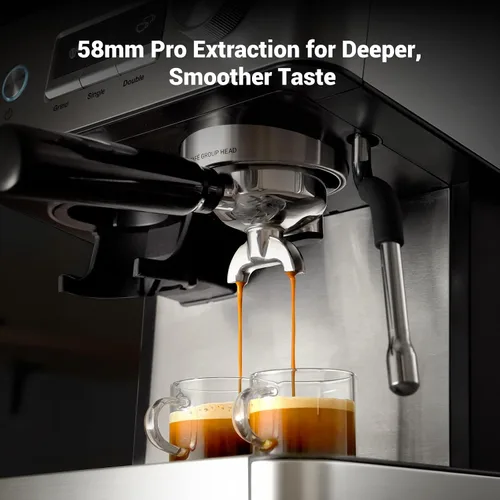 Miniatura 3 de Gevi Máquina de café expreso de 20 barras con molinillo integrado y espumador de leche, cafetera profesional para el hogar, capuchino, café