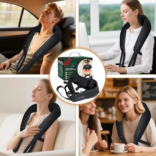Miniatura 8 de Joyset Masajeador de Cuello y Hombros con Calor, Masajeador Shiatsu Inalámbrico para Cuello y Espalda, Alivio del Dolor de Tejido Profundo, Masaje