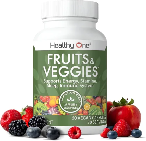 Healthy One - Suplemento de frutas y verduras, 27 superalimentos, vitaminas de frutas y verduras para adultos, píldoras de frutas y verduras,