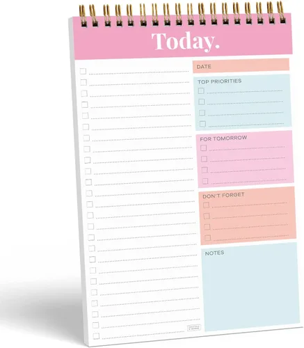 Sweetzer & Orange Cuaderno de notas de lista de tareas diaria y semanal – Planificador y organizador de trabajo sin fecha con sección de lista de