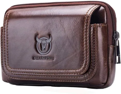 Miniatura 2 de Bolsa de cuero para cinturón de teléfono, bolsa horizontal para hombres, multiusos, con lazo, monedero, monedero, bolsa para teléfono celular