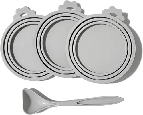 Miniatura 7 de Tapas de silicona para latas de comida para gatos/perros, 3 tamaños universales para latas de comida para mascotas de 3 onzas, 5.5 onzas, 6.5 onzas