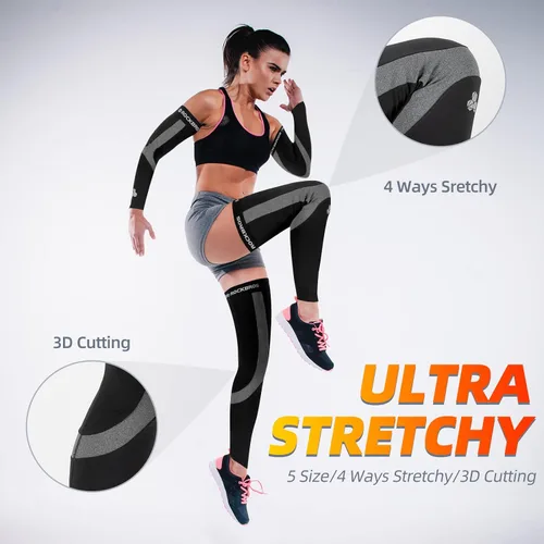 Miniatura 2 de ROCKBROS Calentadores de piernas para ciclismo y correr, para hombres y mujeres, para invierno, para clima frío, calentadores térmicos de forro