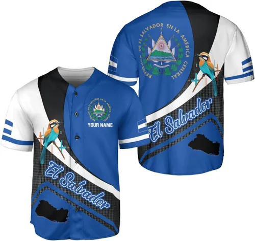 Miniatura 12 de Camiseta de béisbol de El Salvador personalizada,Camiseta personalizada con la bandera salvadoreña,Orgulloso Jersey Salvadoreña,Jersey del orgullo