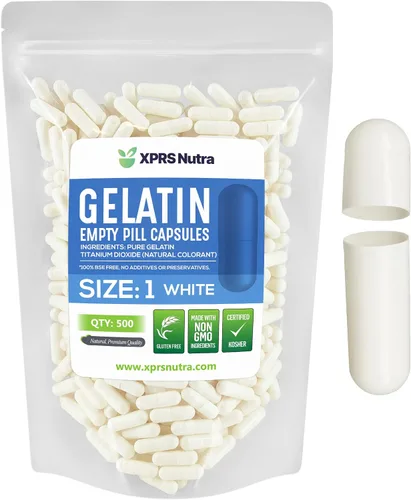 Miniatura 34 de XPRS Nutra Cápsulas vacías de tamaño 1 – 500 cápsulas vacías de gelatina – Pastillas de relleno de cápsulas de bricolaje – Cápsulas de gel de Oro