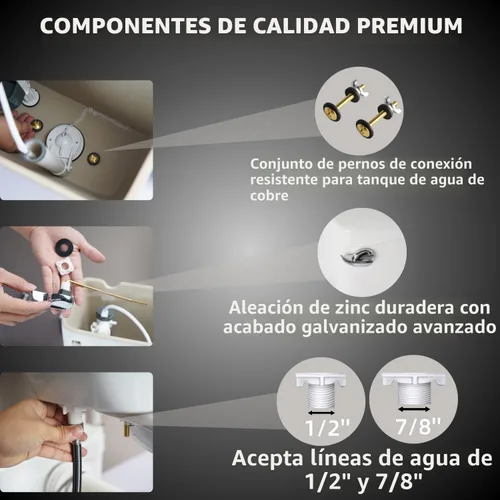 Miniatura 4 de Sistema de inodoro macerador de 750 W con 4 entradas, bomba duradera, tubo de extensión, fácil instalación, ahorro de espacio