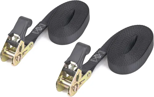 Miniatura 13 de PowerTye - Correa de trinquete sin fin - 1 pulgada x 7 pies de fácil agarre (sin ganchos), correa de amarre con límite de carga de trabajo de 400
