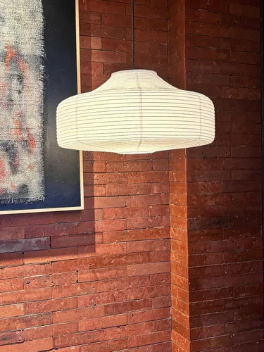 Miniatura 2 de Faroles de papel de techo grandes blancos (19.7 in, 19.69 pulgadas), lámparas de luces de papel de arroz, lámparas colgantes vintage