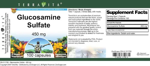 Miniatura 4 de Terravita Sulfato de Glucosamina - 450 mg (100 Cápsulas, ZIN: 511795)